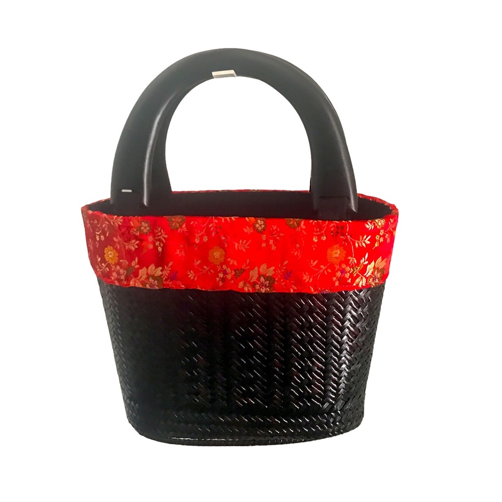 Tote Bag Bamboo Black Red Women